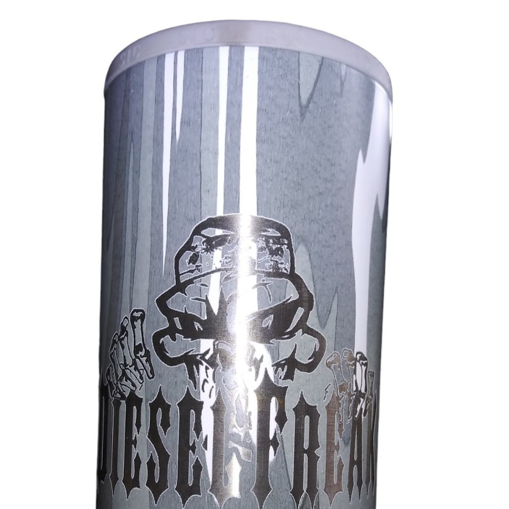 SIC CUPS Diesel Freak Gray Camo Skull and Bones 20 oz Tumbler Triple Insulated